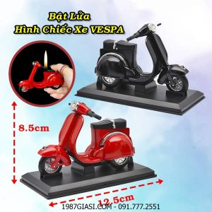 BẬT LỬA HÌNH CHIẾC XE VESPA (BẬT LỬA ĐỂ BÀN) FULLBOX - (XÀI GAS)