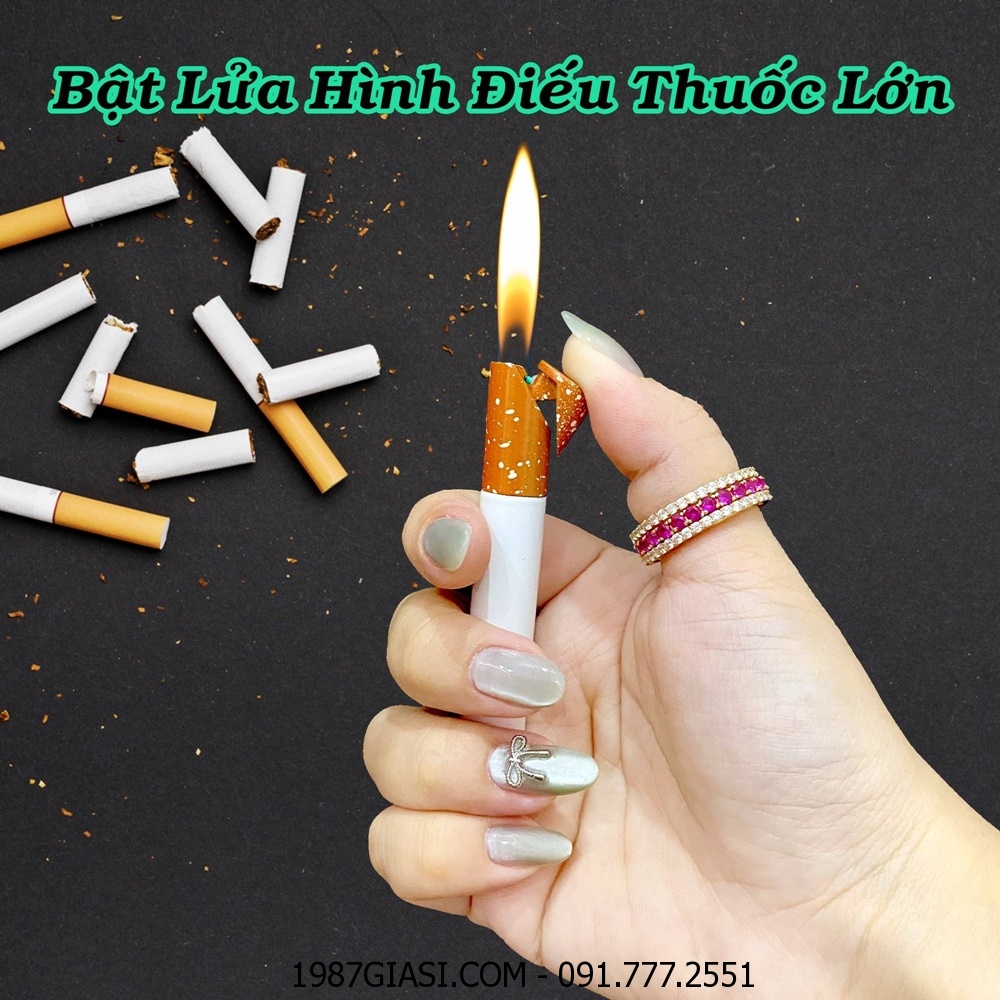 BẬT LỬA HÌNH ĐIẾU THUỐC LỚN (KIM LOẠI) - (XÀI GAS)