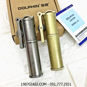 BẬT LỬA XĂNG ĐÁ CỔ DOLPHIN 686 - HÚT TẨU (KIM LOẠI) - (XÀI XĂNG)