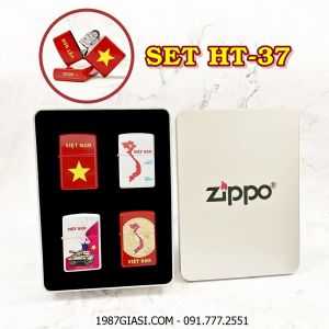 BỘ 4 BẬT LỬA ZIPPO SƠN TĨNH ĐIỆN CHỦ ĐỀ VIỆT NAM (CÓ MỘC ĐÁY) (HỘP THIẾC) - (XÀI XĂNG) #SET HT-37