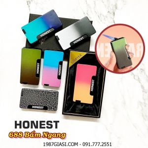 BẬT LỬA KHÈ HONEST 688 BẤM NGANG MÀU CẦU VÒNG (CÓ HỘP) - (XÀI GAS)