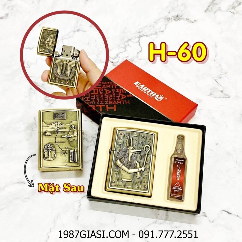 BÂT LỬA ZIPPO AI CẬP 2 MẶT HÌNH NỔI (CÓ HỘP VÀ XĂNG) H-60