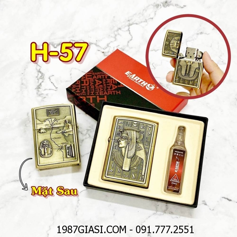 BÂT LỬA ZIPPO AI CẬP 2 MẶT HÌNH NỔI (CÓ HỘP VÀ XĂNG) H-57