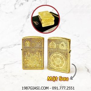 BẬT LỬA ZIPPO ZORRO BÓNG - KHẮC 5 MẶT HÌNH "BÁT QUÁI 12 CON GIÁP PHONG THỦY" Z-12 (FULL BOX) - (XÀI XĂNG)