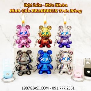 BẬT LỬA MÓC KHÓA HÌNH GẤU BEARBRICK TRƠN BÓNG - (XÀI GAS)