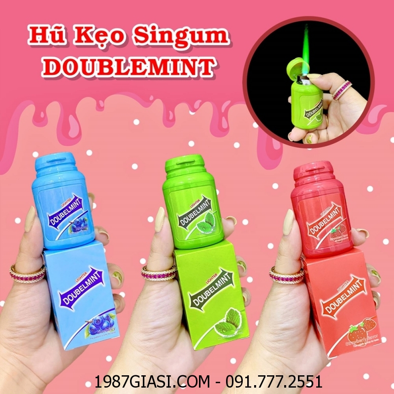 BẬT LỬA KHÈ HÌNH HŨ KẸO SINGUM DOUBLEMINT (FULLBOX) - (XÀI GAS)