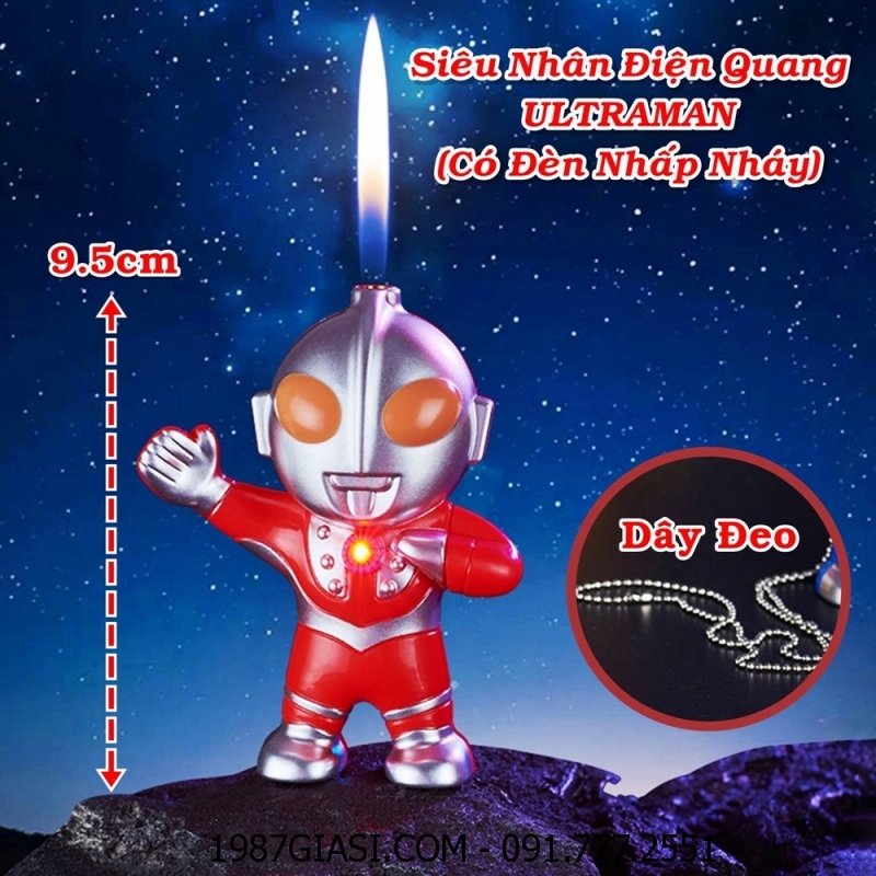 BẬT LỬA HÌNH SIÊU NHÂN ĐIỆN QUANG ULTRAMAN CÓ ĐÈN NHẤP NHÁY (SIÊU NHÂN TRỨNG MUỐI) FULLBOX - (XÀI GAS)