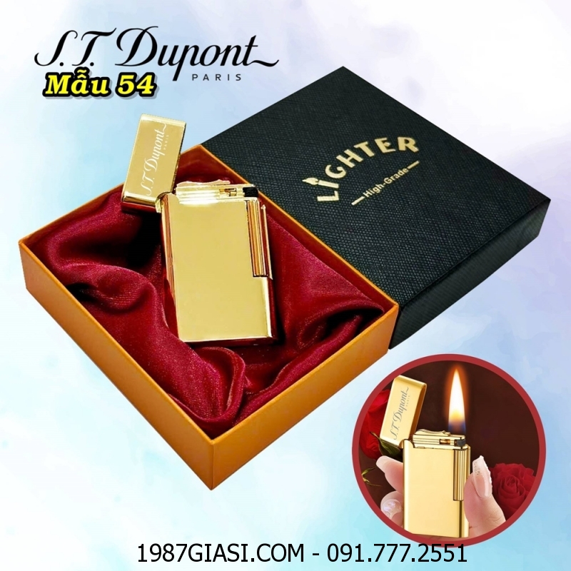 BẬT LỬA DUPONT TRƠN BÓNG M-54 (S.T. DUPONT) (CÓ HỘP) - (XÀI XĂNG)