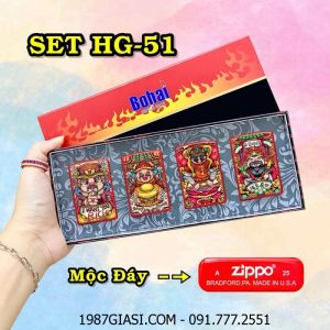 BẬT LỬA ZIPPO SƠN TĨNH ĐIỆN 2 MẶT HÌNH THẦN TÀI CÁC KIỂU (CÓ MỘC ĐÁY) (HỘP GIẤY) - (XÀI XĂNG) #SET HG-51