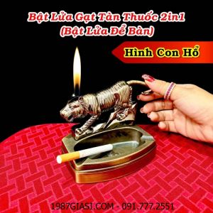 BẬT LỬA GẠT TÀN THUỐC 2IN1 HÌNH CON HỔ (BẬT LỬA ĐỂ BÀN) (FULLBOX) - (XÀI GAS)