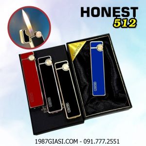 BẬT LỬA GAS ĐÁ THANH DÀI SƠN MÀI PHỦ BÓNG NHIỀU MÀU HONEST 512 (CÓ HỘP) - (XÀI GAS)
