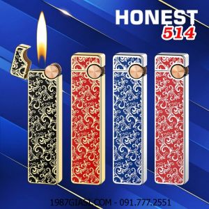 BẬT LỬA GAS ĐÁ THANH DÀI SƠN MÀI PHỦ BÓNG HÌNH HOA VĂN HONEST 514 - (XÀI GAS)
