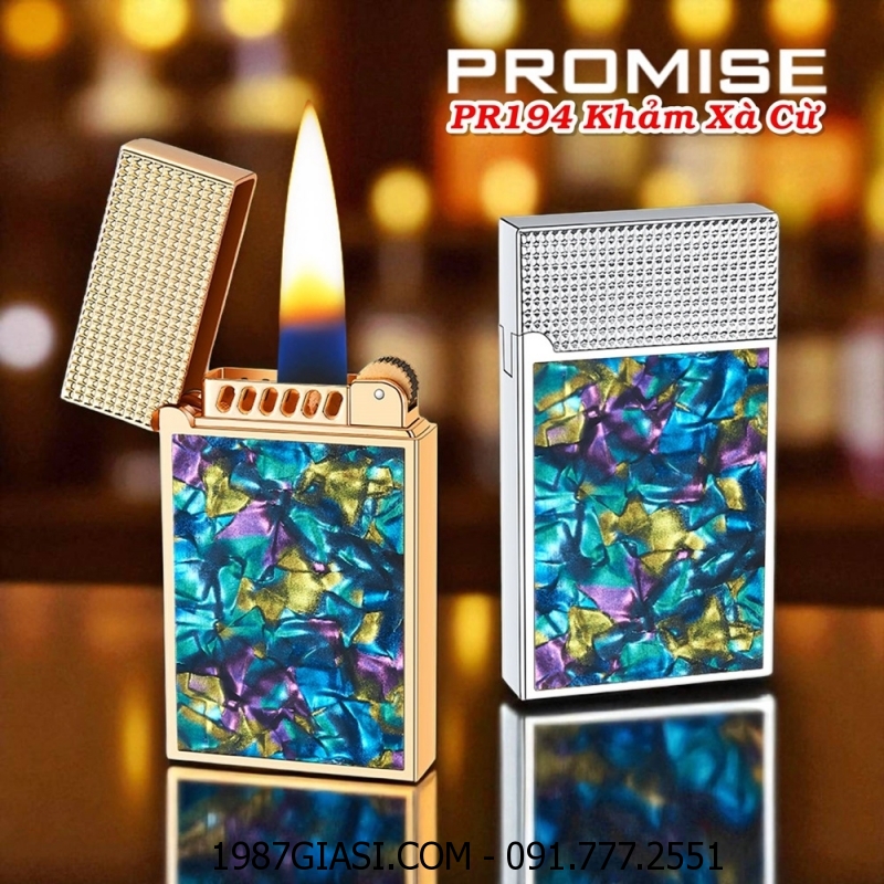 BẬT LỬA XĂNG ĐÁ PROMISE PR194 KHẢM XÀ CỪ - (XÀI XĂNG)