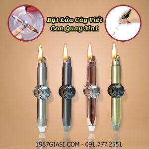 BẬT LỬA CÂY VIẾT CON QUAY 3IN1 (KIM LOẠI VIẾT CHỮ ĐƯỢC) (FULLBOX) - (XÀI XĂNG)